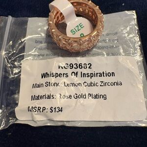 Bomb Party Whispers of Inspiration Lemon Cubic Zirconia on Rose Gold Plating